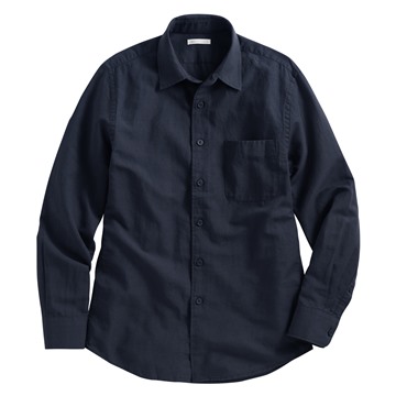 棉麻長袖襯衫-男