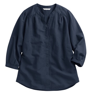 棉麻七分袖襯衫-女