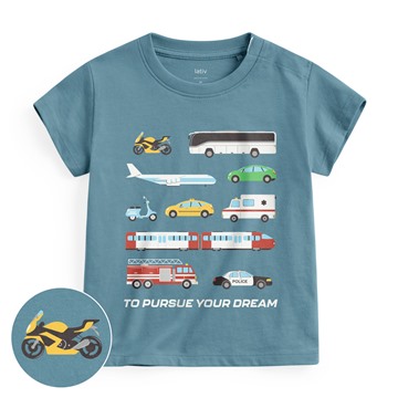 夢想交通工具印花T恤-Baby