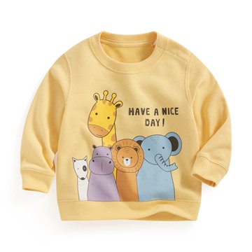 動物好朋友毛圈印花圓領衫-Baby