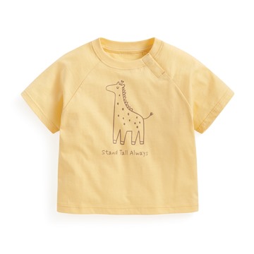 竹節棉寬鬆動物印花T恤-Baby