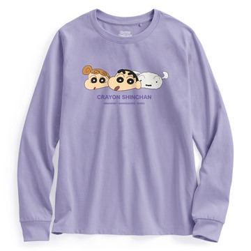 蠟筆小新長袖印花T恤-01-女