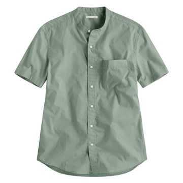 柔棉立領短袖襯衫-男