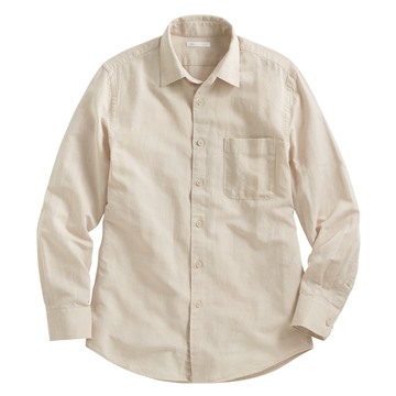 棉麻長袖襯衫-男