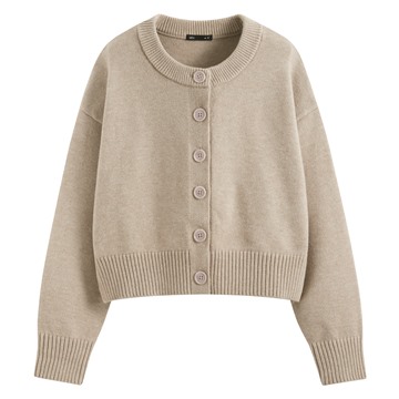 粗針短版開衩針織外套-女