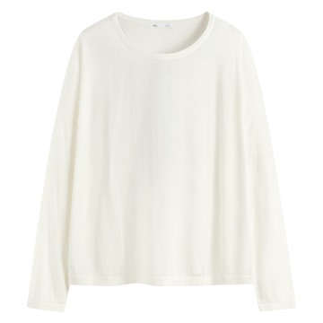 透膚寬鬆短版針織衫-女