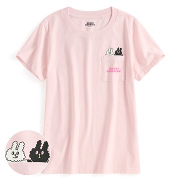 Bunni Konbiny口袋印花T恤-03-女