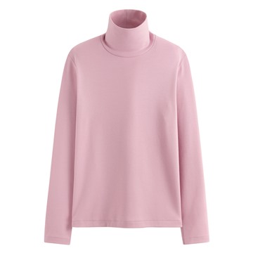 彈性柔滑棉高領T恤-女