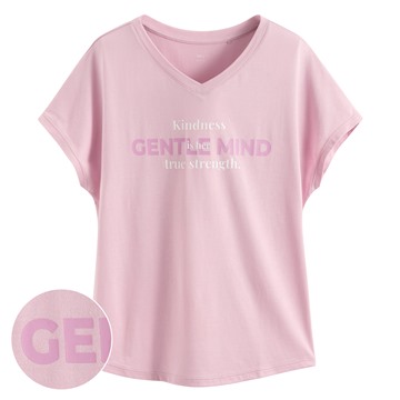 莫代爾V領文字上衣-02-女