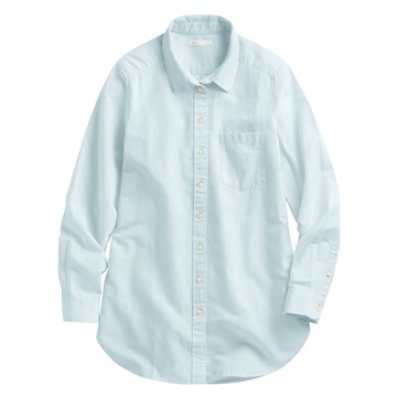 棉麻長版襯衫-女