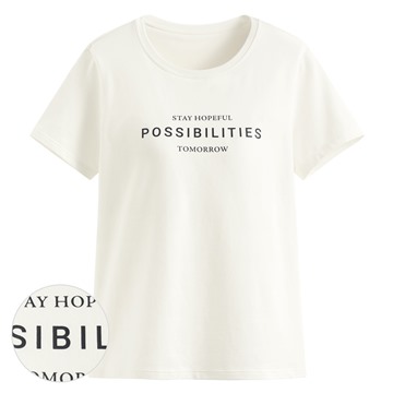 Bra文字印花圓領短袖T恤-女