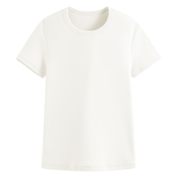 羅紋圓領短袖T恤-女