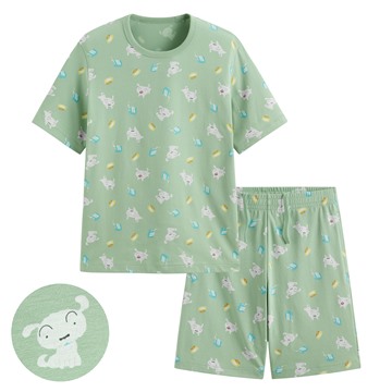 蠟筆小新快乾棉印花家居套裝-男