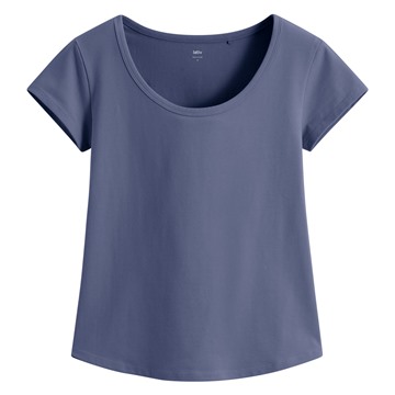 彈力大圓領短版T恤-女