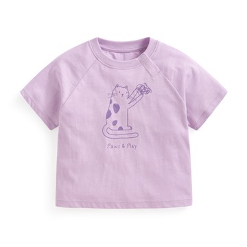 竹節棉寬鬆動物印花T恤-Baby