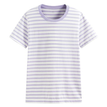 純棉條紋圓領T恤-女