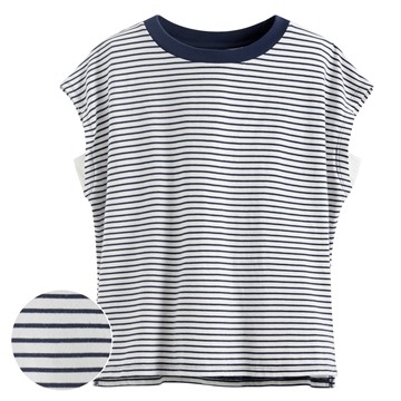 純棉寬版條紋上衣-女