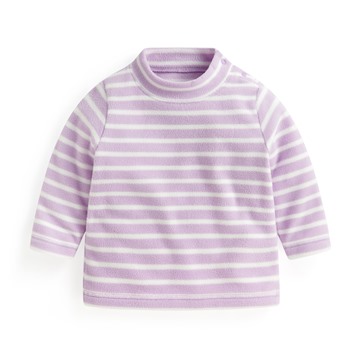 Fleece條紋立領上衣-Baby