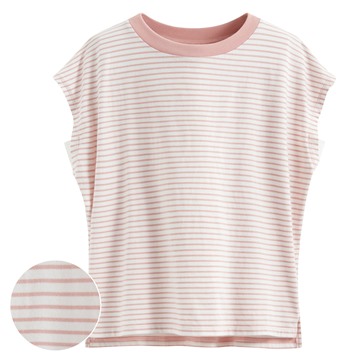 純棉寬版條紋上衣-女