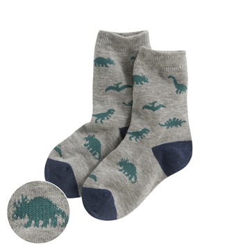 恐龍提花中筒襪-童