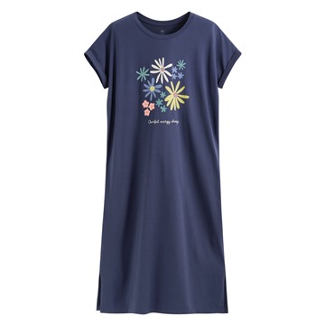 莫代爾花卉連袖長洋裝-女