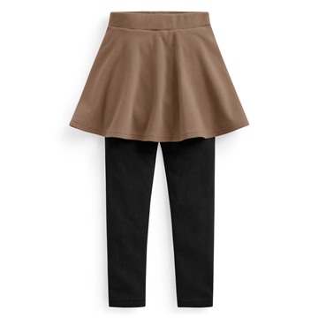 棉質羅紋假兩件內搭褲-童