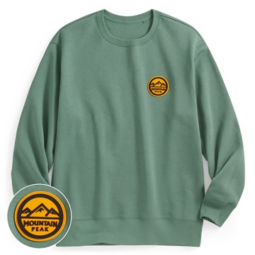 戶外探索刷毛徽章圓領衫-03-男