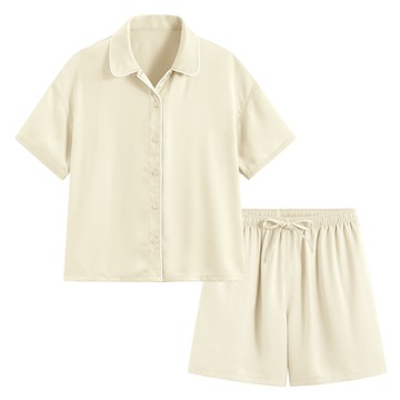 緞面寬版家居套裝-女