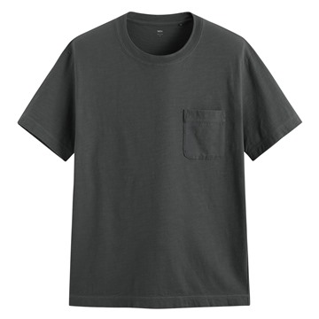 竹節棉口袋圓領T恤-男