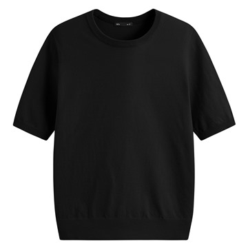 圓領五分袖針織衫-女