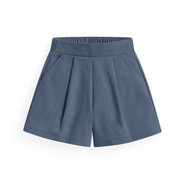 彈力打褶寬襬短褲-童