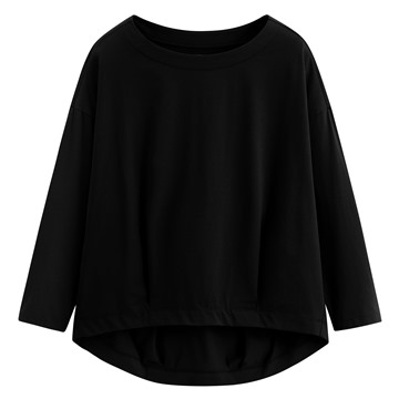 絲光棉寬版落肩九分袖上衣-女