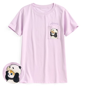 貓福珊迪口袋印花T恤-07-女