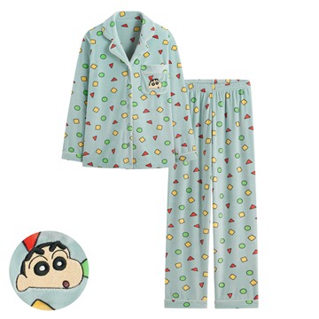 蠟筆小新絲絨家居套裝-女