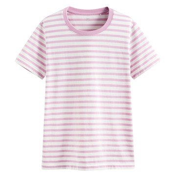 純棉條紋圓領T恤-女