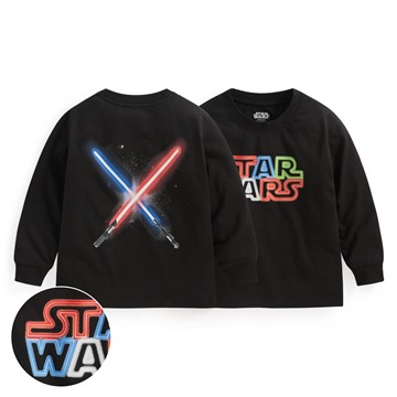 STAR WARS系列寬版長袖印花T恤-01-童