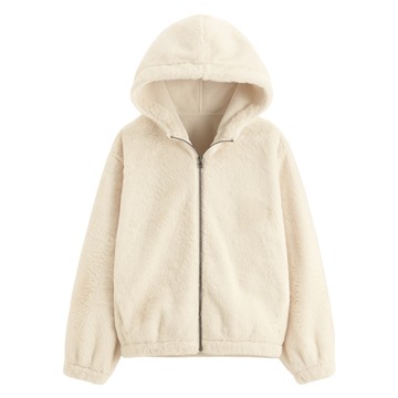 柔軟長刷毛連帽外套-女