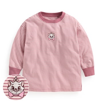 迪士尼系列純棉條紋電繡上衣-童