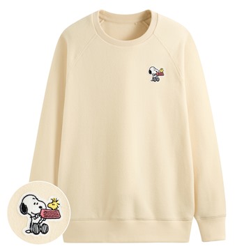 史努比系列Fleece寬版電繡上衣-女