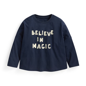 竹節棉寬鬆印花T恤-03-童