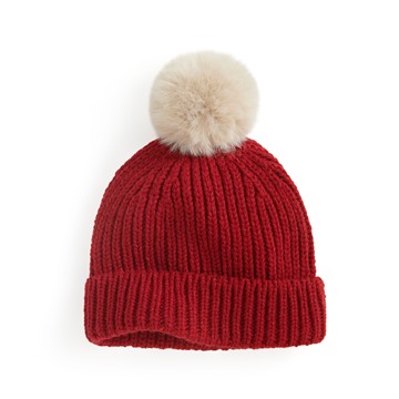 毛球針織帽-童