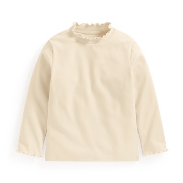 棉質羅紋木耳邊上衣-童