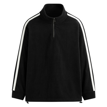 Fleece側邊線條半開襟寬版上衣-男