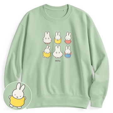 Miffy毛圈寬版印花圓領衫-02-女