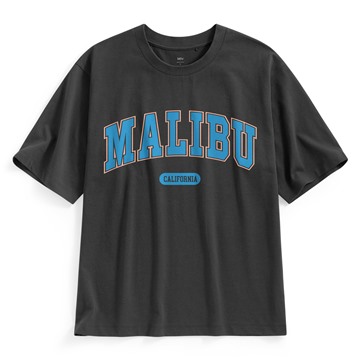 文字寬版印花T恤-01-男