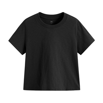 竹節棉圓領短版T恤-女