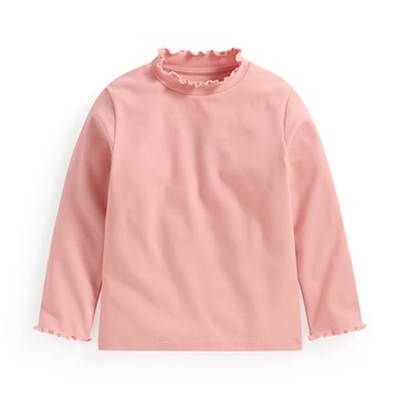 棉質羅紋木耳邊上衣-童