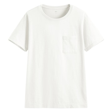 竹節棉口袋短袖T恤-女