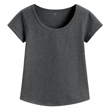 彈力大圓領短版T恤-女