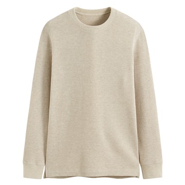 華夫格圓領長袖T恤-男